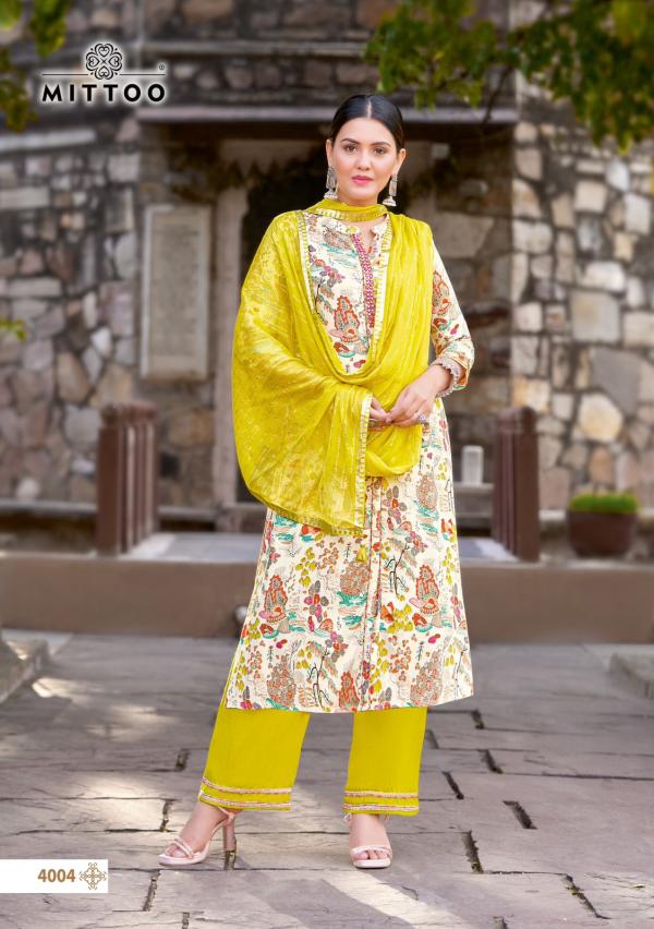 Mittoo Kesha Embroidery Kurti Pant With Dupatta Collection